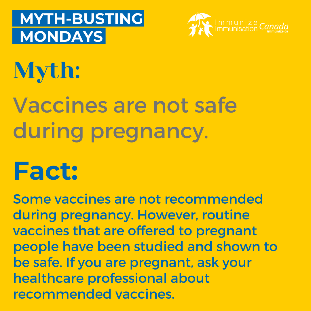 Myth-busting Monday - vaccines and pregnancy - image for Instagram